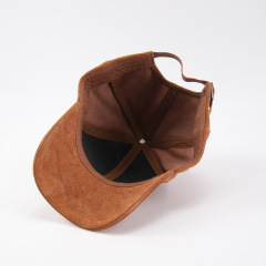 Suede Unisex Baseball Cap with Flat embroidery