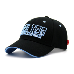Sandwish Brim Cotton Unisex Baseball Cap with 3D embroidery For Sports