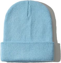 Knitted Solid Color Blank Acrylic Winter Hats, Customize Your Own Logo