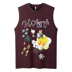 Custom summer cotton Tank Top round neck youth personalized casual 