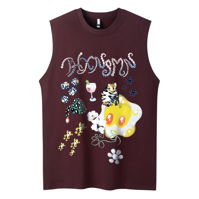 Custom summer cotton Tank Top round neck youth personalized casual 