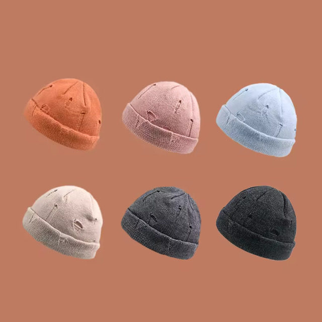 Knitted Ripped Distressed Hip Hop Winter Hats