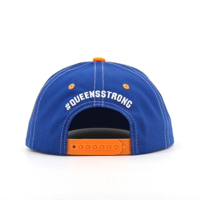 Custom Snapback hat,  3D Embroidery Classical Snapback (white,blue and orange)