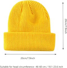 Unisex Rib Knit Cuff Beanie Hat Skull Cap