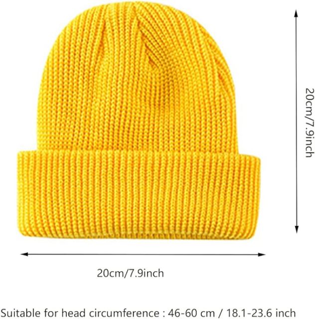 Unisex Rib Knit Cuff Beanie Hat Skull Cap