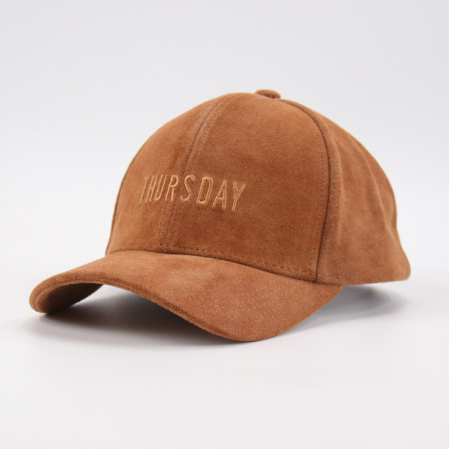 Suede Unisex Baseball Cap with Flat embroidery