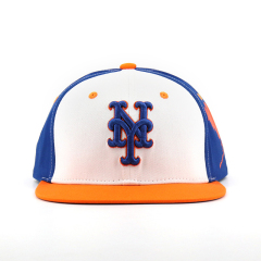 Custom Snapback hat,  3D Embroidery Classical Snapback (white,blue and orange)
