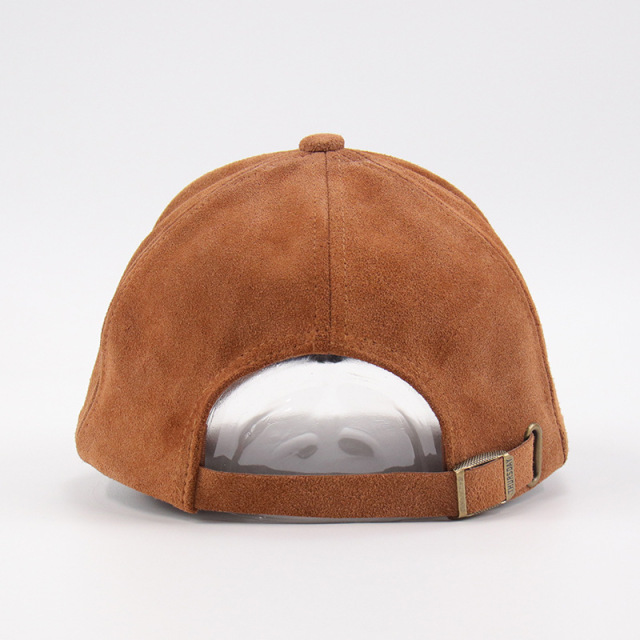 Suede Unisex Baseball Cap with Flat embroidery