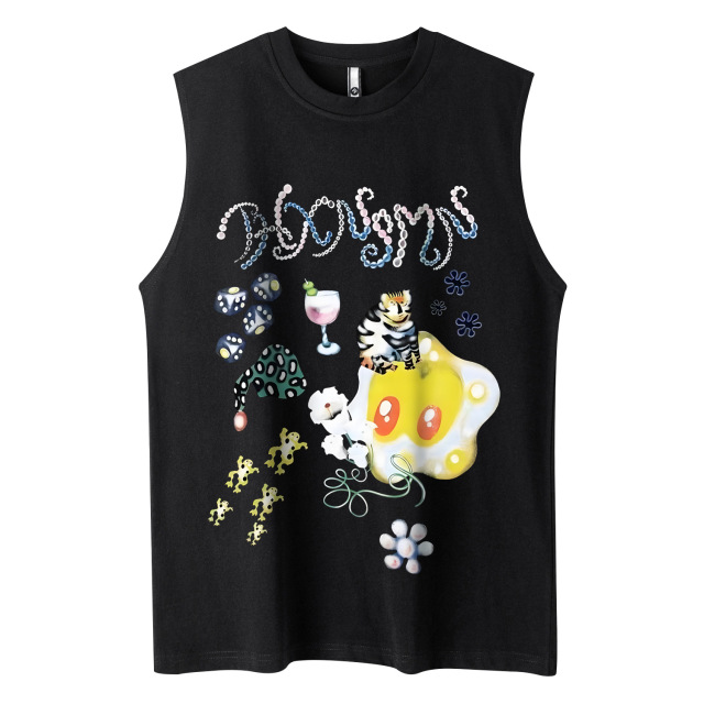 Custom summer cotton Tank Top round neck youth personalized casual 