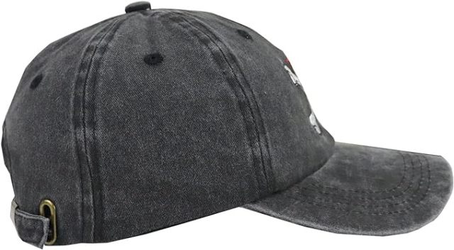 Washed Denim Cotton Embroidered Skeleton Dad Hat