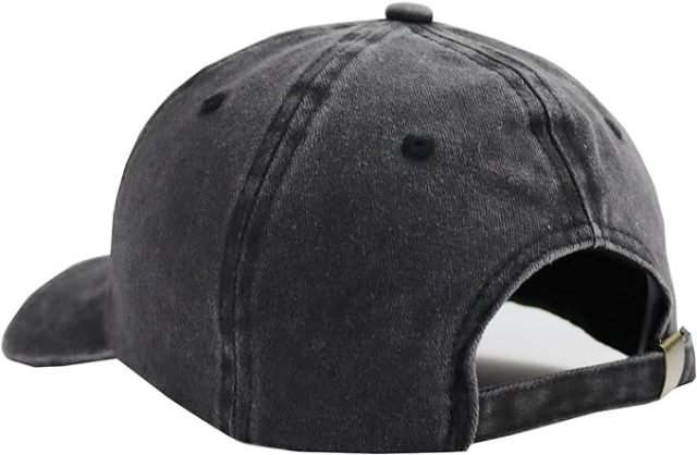 Washed Denim Cotton Embroidered Skeleton Dad Hat