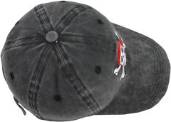 Washed Denim Cotton Embroidered Skeleton Dad Hat