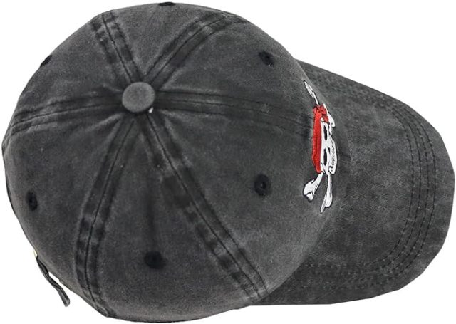 Washed Denim Cotton Embroidered Skeleton Dad Hat