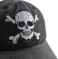 Adjustable Skull and Crossbones Baseball Cap for Men Women