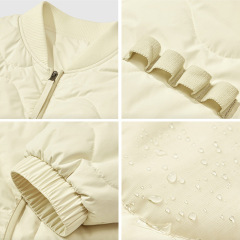 Solid color jacket Japanese style loose diamond quilted cotton baseball jacket