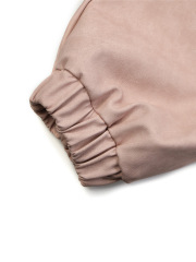 PU leather jacket custom men's contrast color stitching embroidered letters