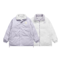 Corduroy embroidered cotton clothing autumn and winter new solid color jacket custom