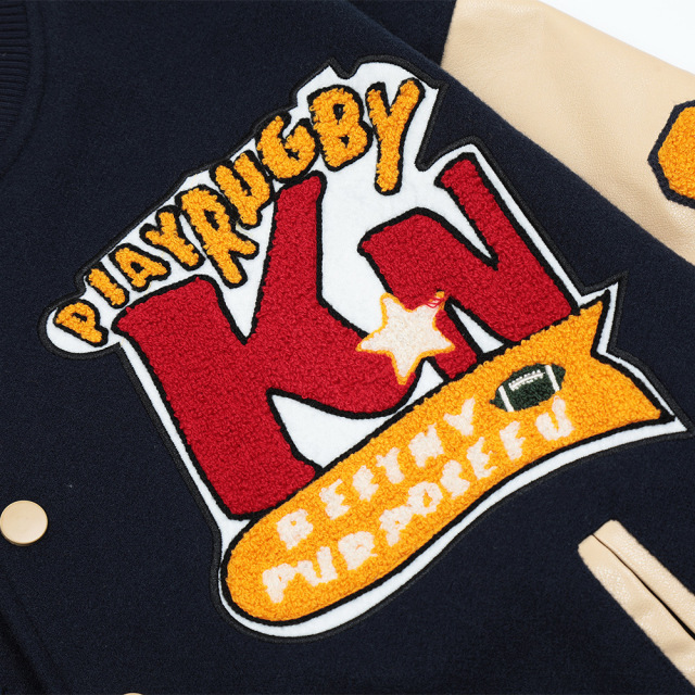 Men's loose long-sleeved PU leather sleeves contrast color jacket coat