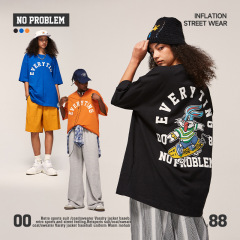 Hip-hop street loose rabbit print short-sleeved T-shirt-Happy Crown Clothing