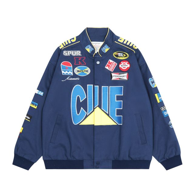 Customized coat with heavy letter embroidery, racing suit and baseball suit