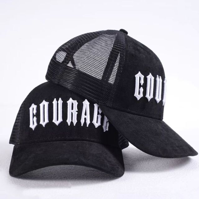 Custom 3D Embroidered Black Trucker Cap