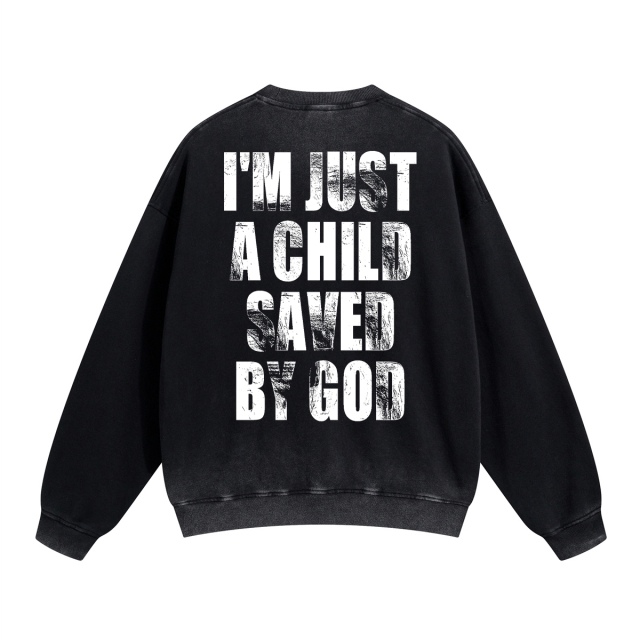 Fashionable Custom Washed Hoodie With Digital Printing