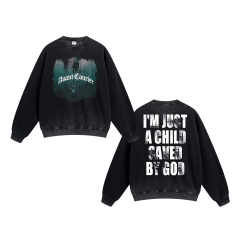 Fashionable Custom Washed Hoodie With Digital Printing