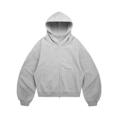 Men and Women Boxy Hooded Fleece Zip-Up hoodies
