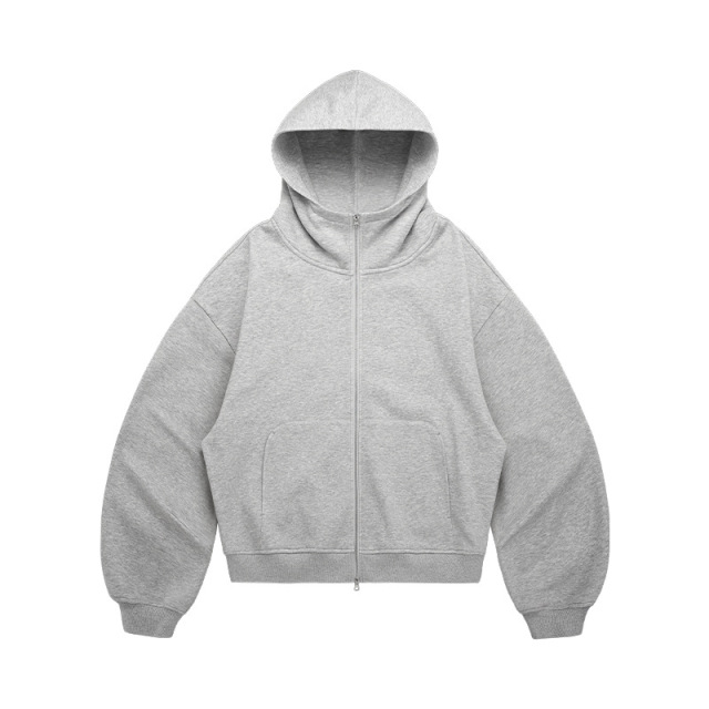 Men and Women Boxy Hooded Fleece Zip-Up hoodies