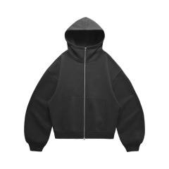 Men and Women Boxy Hooded Fleece Zip-Up hoodies
