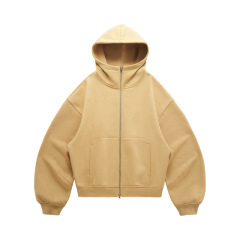 Men and Women Boxy Hooded Fleece Zip-Up hoodies