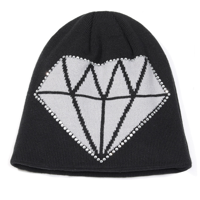 Custom Acrylic Jacquard Rhinestone Knitted Beanie | Urban Hip-Hop Style