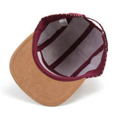 Custom 5 panel hats with Leather patch