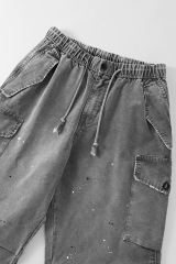 Big Pocket Ink-Splashed Overalls