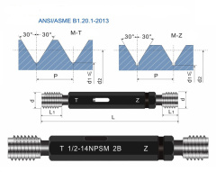 Medidores de tapón de rosca de tubo recto NPSM para acoplamiento de tubo de 8"