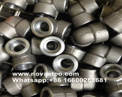 Forja de enchufe de alta presión y soldadura de codo de 90 grados