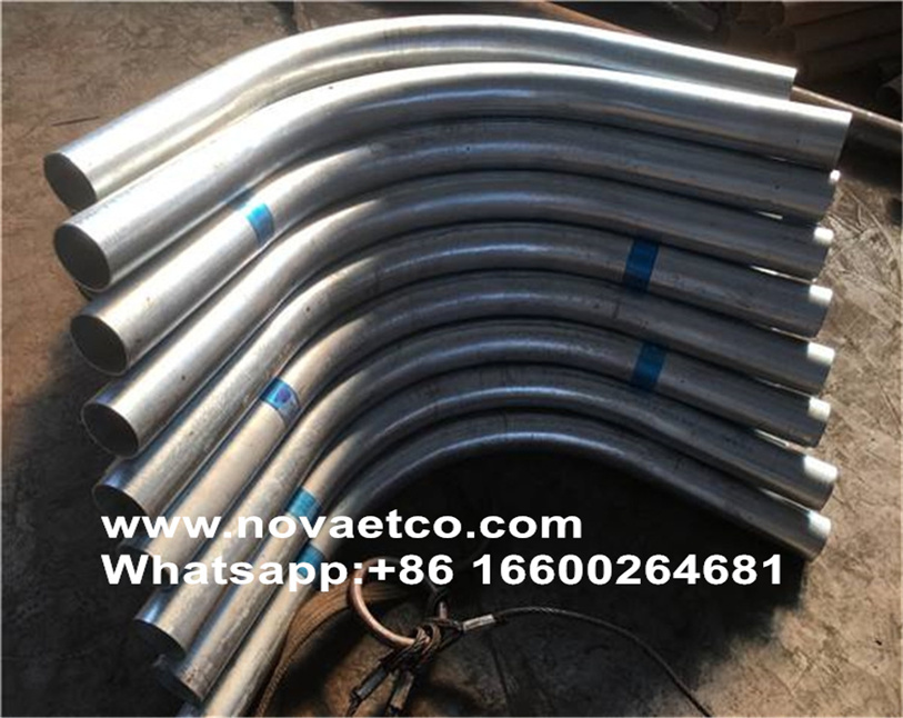 Tubo dobrado galvanizado sem costura de 90 graus