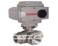 Electric internal thread three-way ball valve