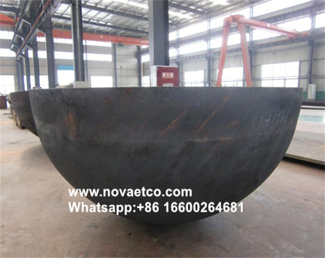 Large diameter spherical thick wall head