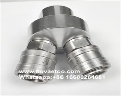 Circular two way gas pipe quick connector