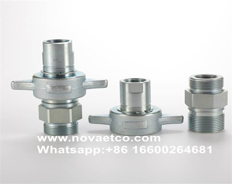 Push pull/thread locking hydraulic quick connector KZE-BC