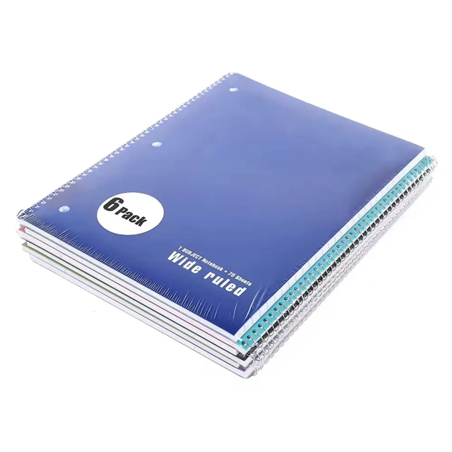 Wholesale Custom Logo Hardcover Notebook Undated Wide Ruled Paper Office Spiral Writing Notebooks Note Book for Student