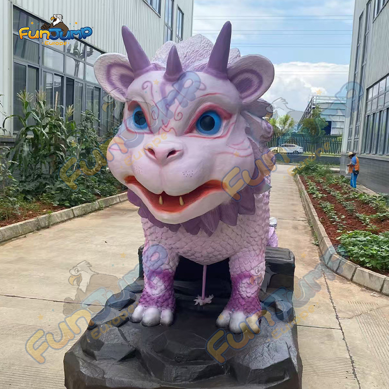 Animatronic White Tiger Car Water spray & Customizable for Amusement Park