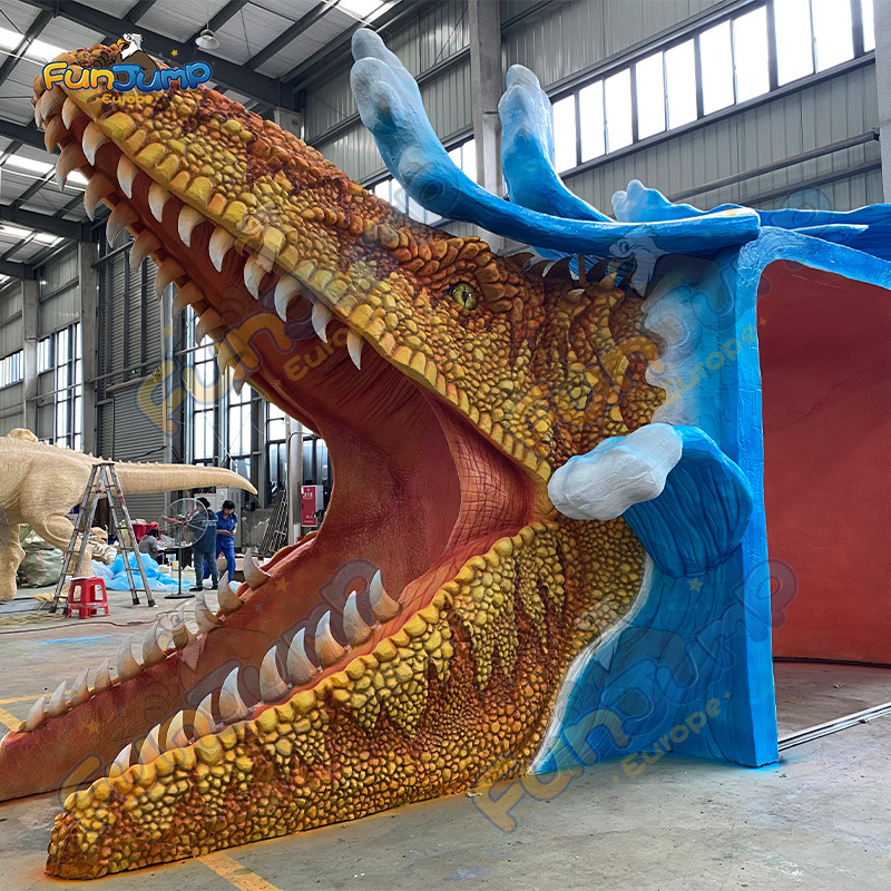Electronic Dinosaur Door Head Water spray & Customizable for Shopping Mall