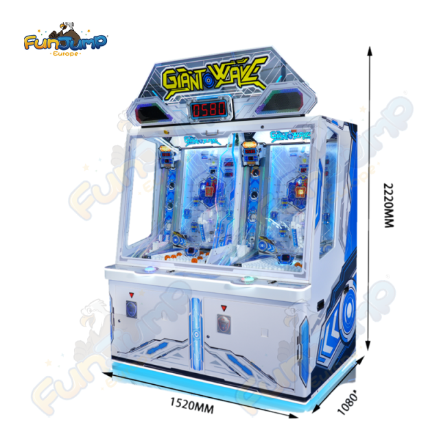 Giant Wave-2P Coin Pusher & Ball Launcher – Multi-Stage “Party Time” Redemption Fun