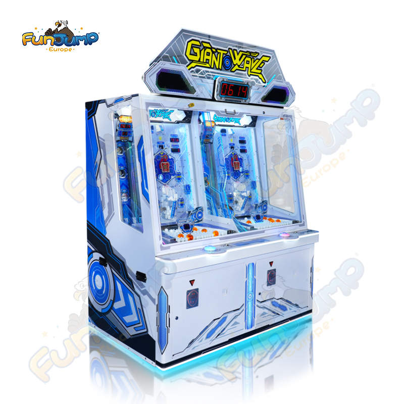 Giant Wave-2P Coin Pusher & Ball Launcher – Multi-Stage “Party Time” Redemption Fun