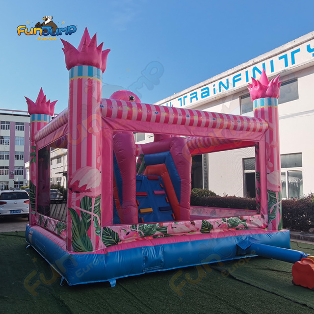 Inflatable Flamingo Bouncer FUNJUMP | Large Land Theme Equipment | Commercial Operation B2B | IN1-005