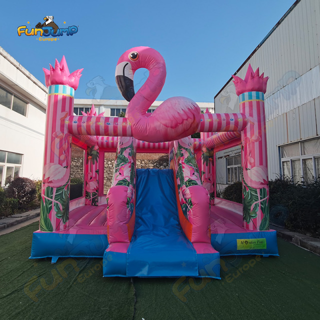 Inflatable Flamingo Bouncer FUNJUMP | Large Land Theme Equipment | Commercial Operation B2B | IN1-005