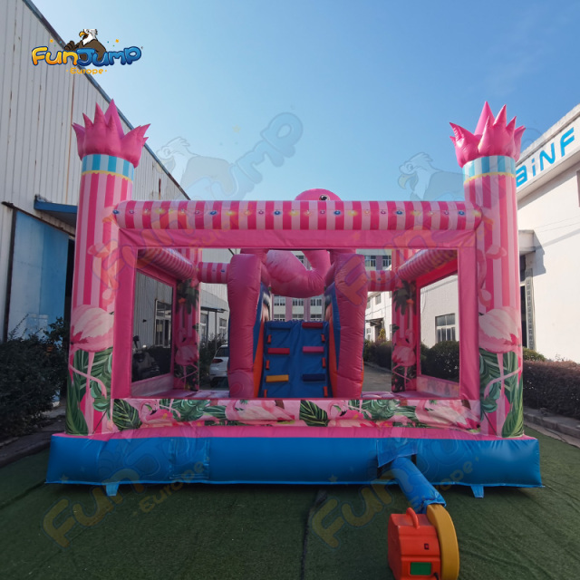 Inflatable Flamingo Bouncer FUNJUMP | Large Land Theme Equipment | Commercial Operation B2B | IN1-005