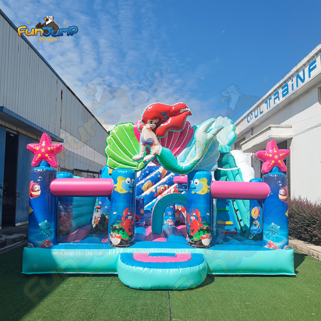 Inflatable Mermaid Bouncer FUNJUMP | Large Land Theme Equipment | Commercial Operation B2B | IN1-021